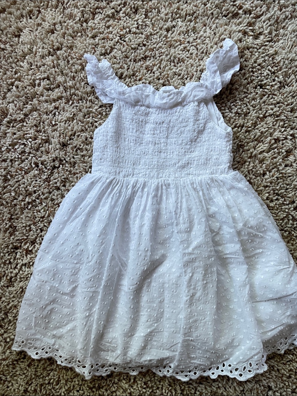 Cat & Jack White Eyelet Ruffle Strap Dress